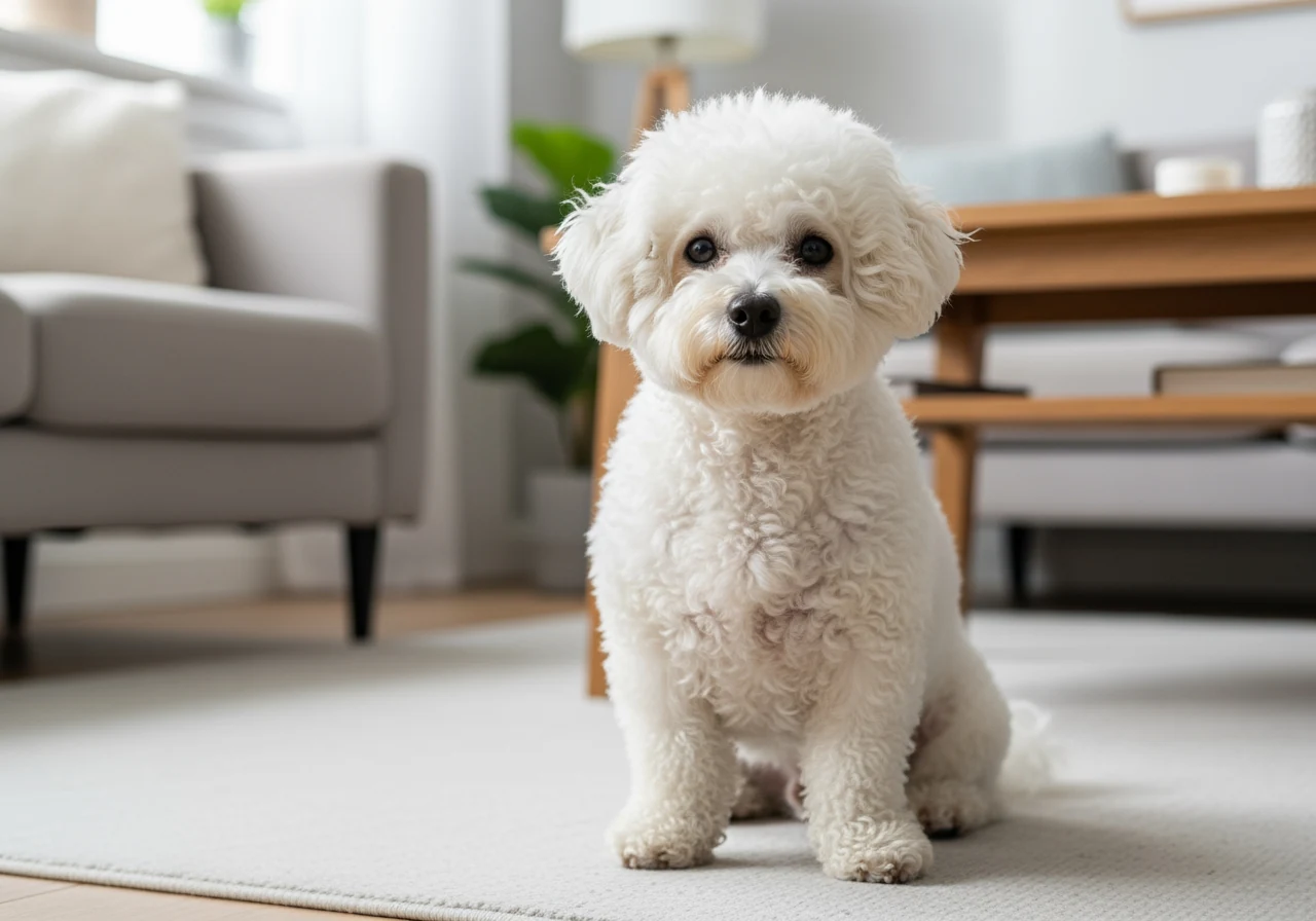 Petit chien blanc au pelage soyeux